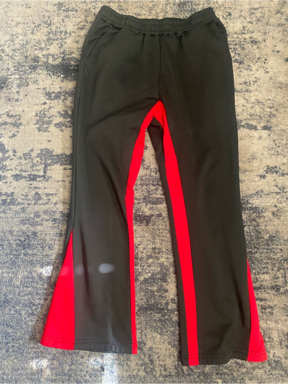 SHEIN Black Sweatpants with Red Side Panels